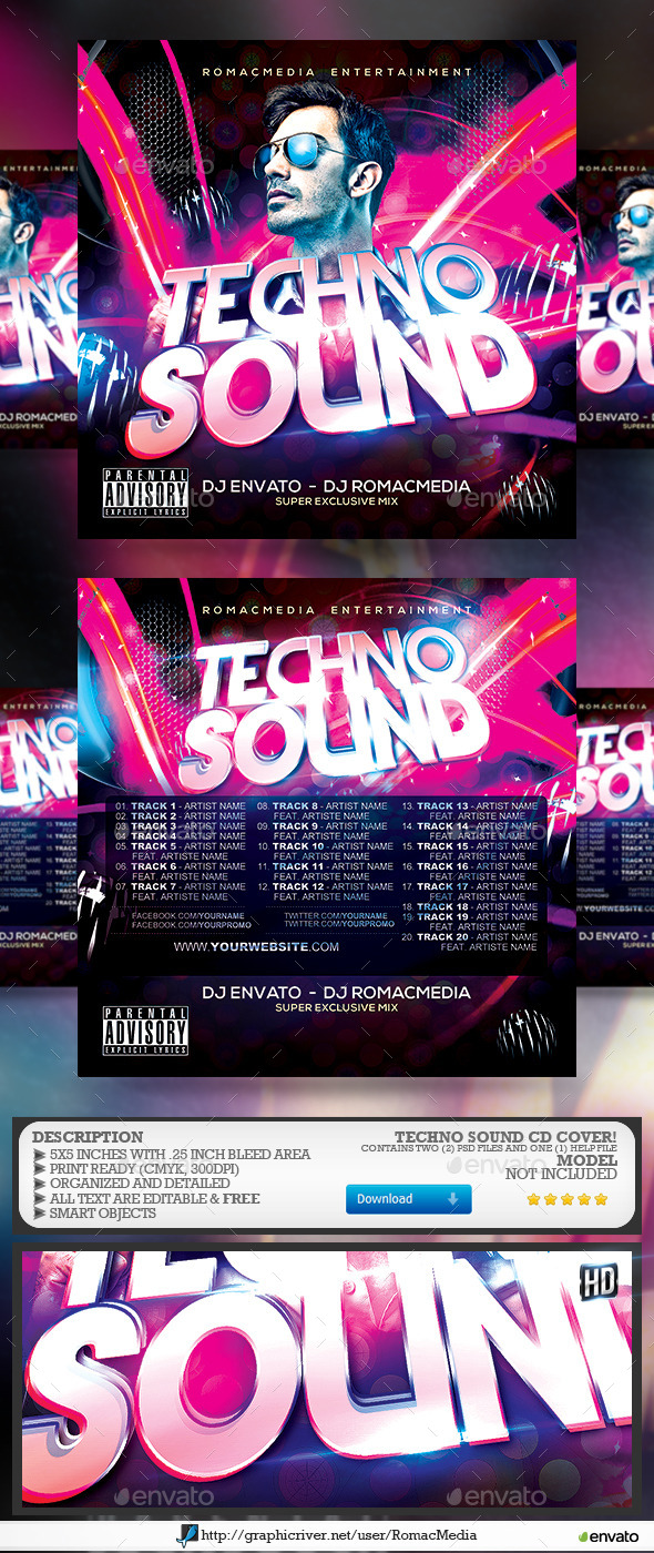 Techno Sound CD Cover (CD & DVD Artwork)