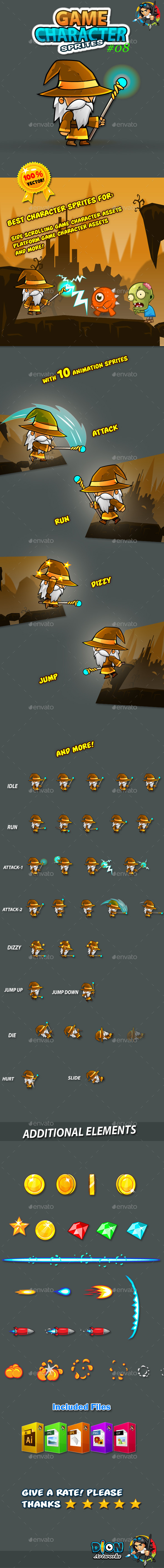 GraphicRiver Wizard Game Character Sprites 08 10816872 GraphicRiver Wizard Game Character Sprites 08 10816872