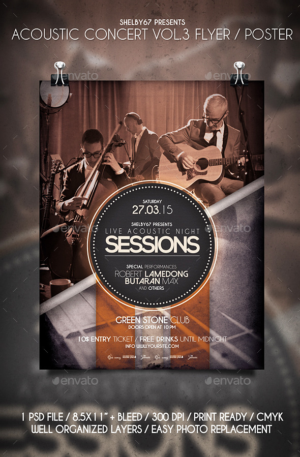 GraphicRiver Acoustic Concert Flyer Poster Vol.3 10816925 GraphicRiver Acoustic Concert Flyer Poster Vol.3 10816925