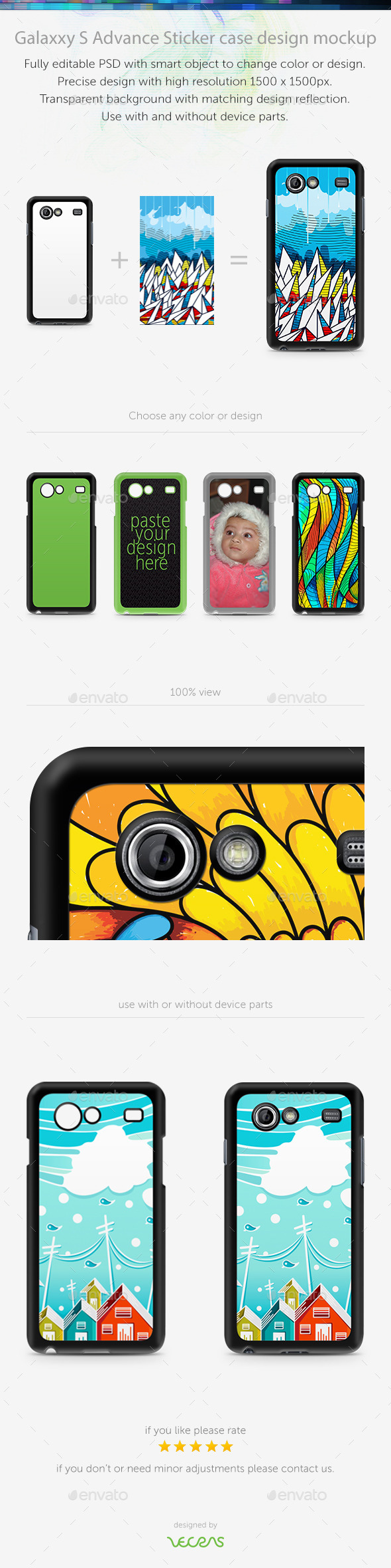 GraphicRiver Galaxxy S Advance Sticker Case Design Mockup 10817992 GraphicRiver Galaxxy S Advance Sticker Case Design Mockup 10817992