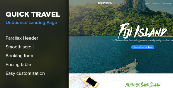 QuickTravel - Responsive Unbounce Landing Page