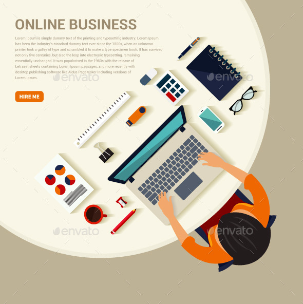 GraphicRiver Flat Business Workspace 10794711 GraphicRiver Flat Business Workspace 10794711
