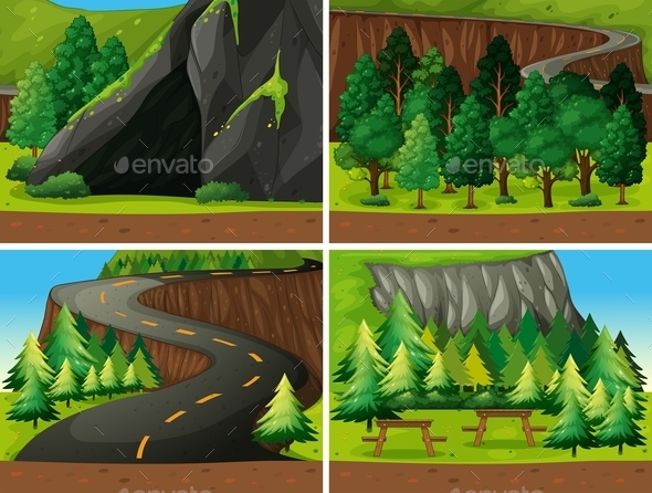 GraphicRiver Forest and Cave 10818913 GraphicRiver Forest and Cave 10818913