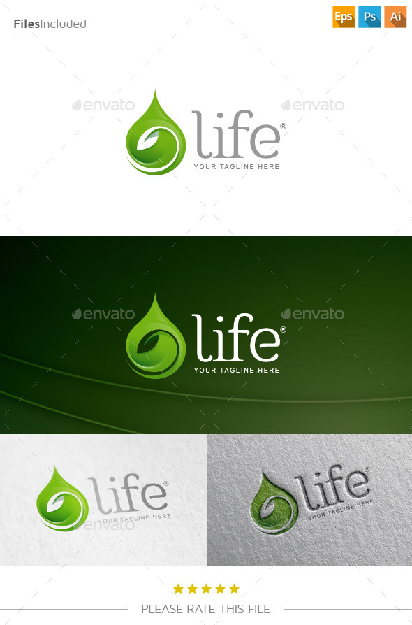 GraphicRiver Water Leaf Logo 10819357 GraphicRiver Water Leaf Logo 10819357