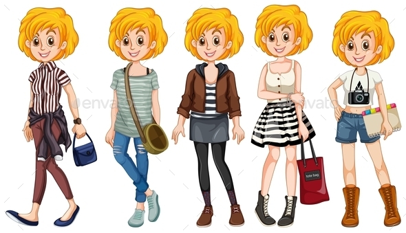 Cartoon Character Girl With Long Blonde Hair » Dondrup.com