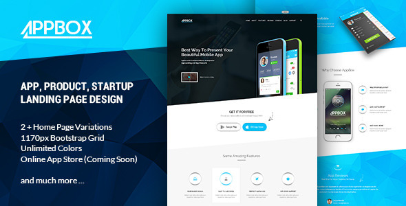 AppBox - App Landing PSD Theme