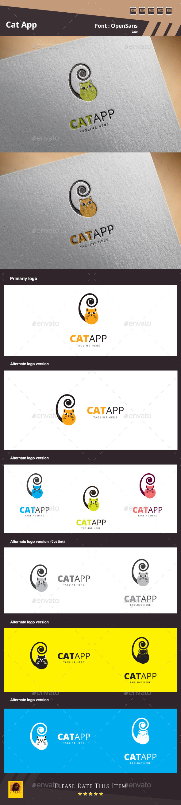 GraphicRiver Cat App Logo Template 10819878 GraphicRiver Cat App Logo Template 10819878