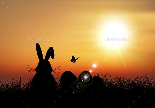 GraphicRiver Easter Bunny at Sunset 10820191 GraphicRiver Easter Bunny at Sunset 10820191