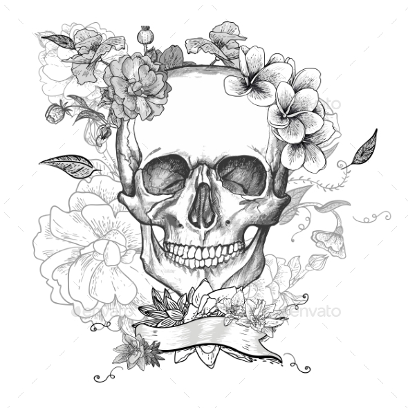 GraphicRiver Skull and Flowers Day of The Dead 10821298 GraphicRiver Skull and Flowers Day of The Dead 10821298