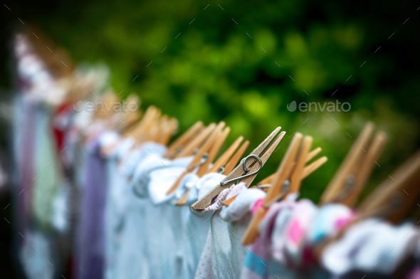 Eco-friendly washing line laundry drying