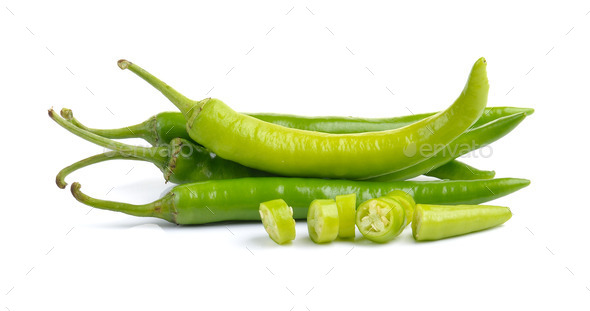 Green peppers isolated on white background (Misc) Photo Download