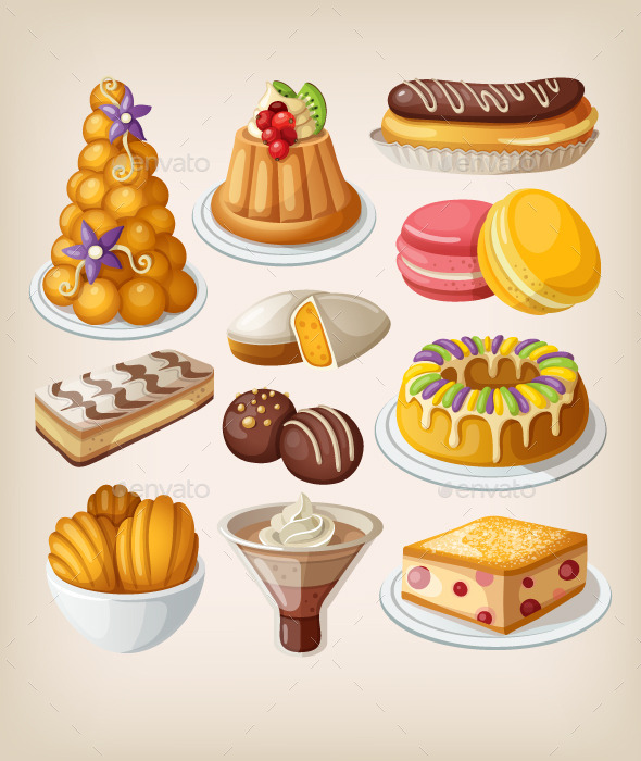 GraphicRiver Traditional French Desserts 10821939 GraphicRiver Traditional French Desserts 10821939