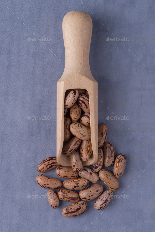 Wooden scoop with pinto beans (Misc) Photo Download