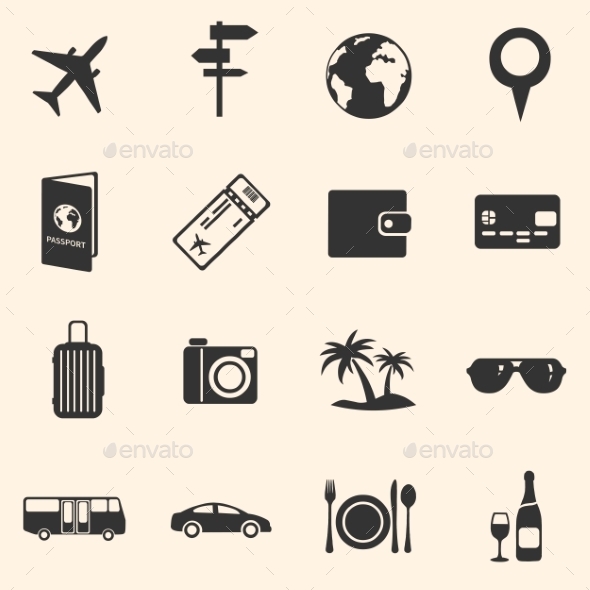 GraphicRiver Set of Travel and Vacation Icons 10822408 GraphicRiver Set of Travel and Vacation Icons 10822408