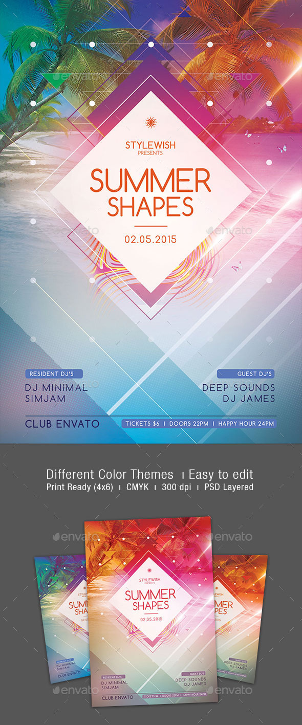 GraphicRiver Summer Shapes Flyer 10822523 GraphicRiver Summer Shapes Flyer 10822523