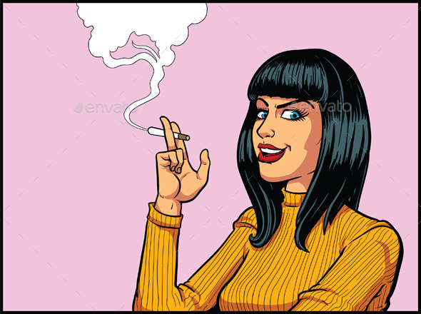 GraphicRiver Smoking Woman 10822575 GraphicRiver Smoking Woman 10822575