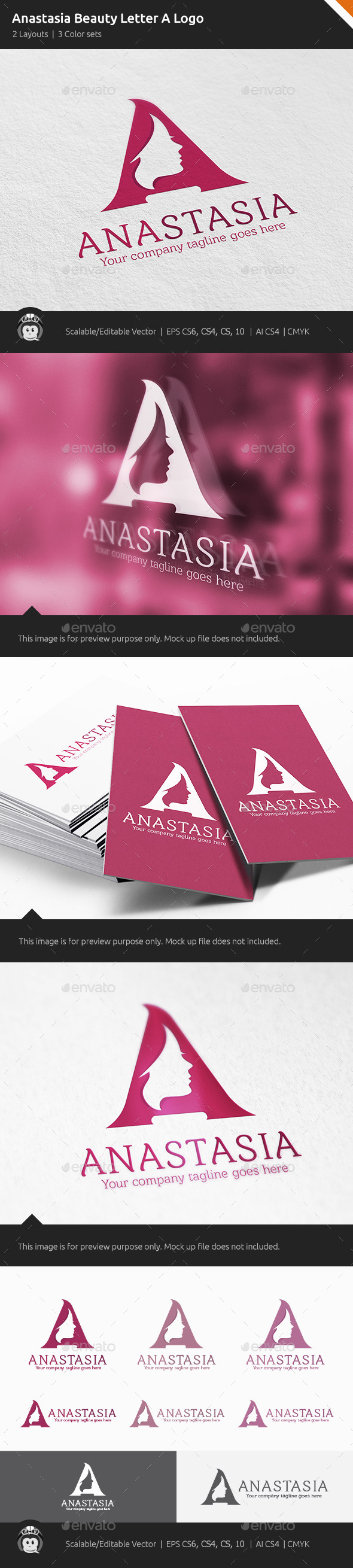 GraphicRiver Anastasia Woman Letter A Logo 10822584 GraphicRiver Anastasia Woman Letter A Logo 10822584