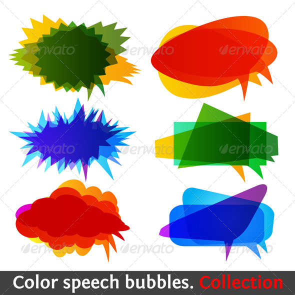 Color speech bubbles collection eps10 - Web Elements