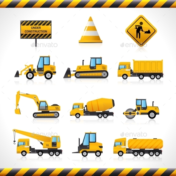 Construction Machines Set (Man-made Objects)