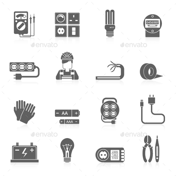 Electricity Icons Set (Industries)