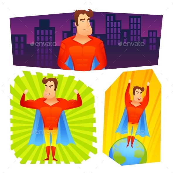 Superhero Posters Banners Set (People)