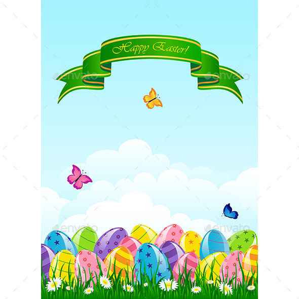 Easter Background with Eggs (Miscellaneous)