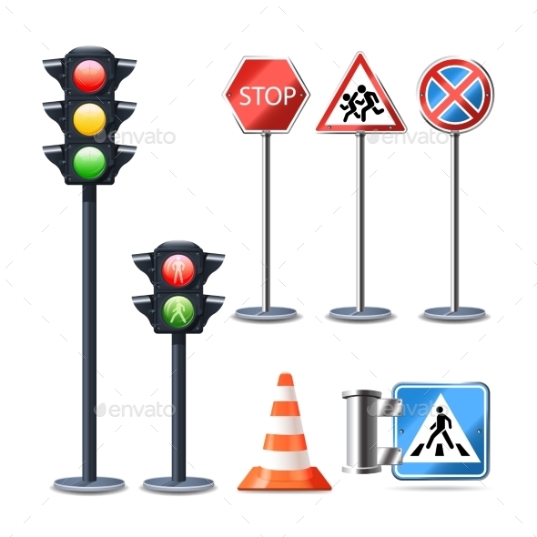 Traffic Sign and Lights Set (Man-made Objects)