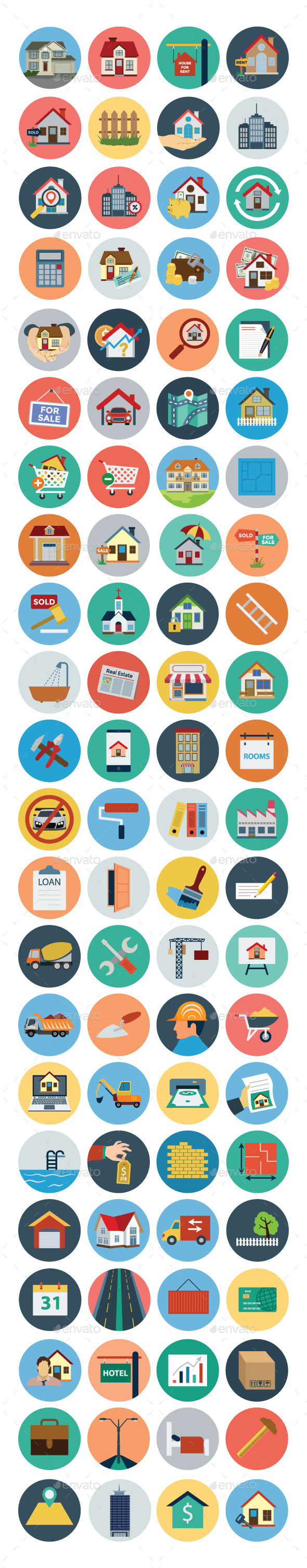 GraphicRiver 80& Real Estate Flat Icons 10823840 GraphicRiver 80& Real Estate Flat Icons 10823840