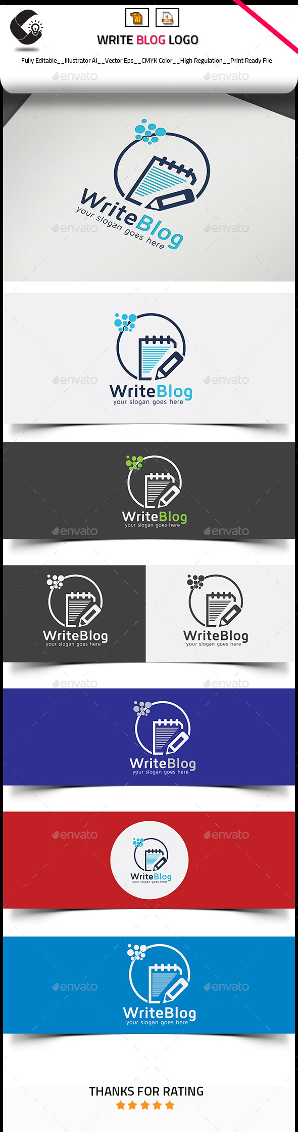 GraphicRiver Write Blog Paper Pencil Logo 10824071 GraphicRiver Write Blog Paper Pencil Logo 10824071