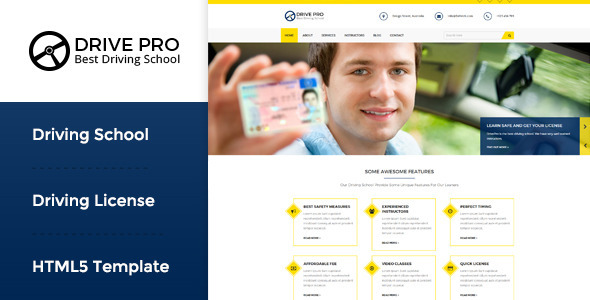 ThemeForest Drive Pro Driving School HTML Template 10783202 ThemeForest Drive Pro Driving School HTML Template 10783202