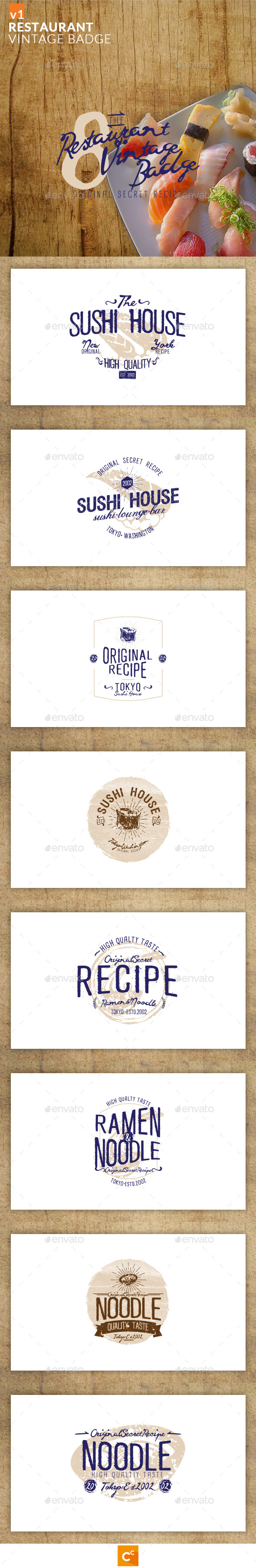 GraphicRiver Restaurant Vintage Badge 10826576 GraphicRiver Restaurant Vintage Badge 10826576