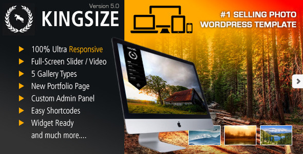 King Size - Fullscreen Background WordPress Theme - Photography Creative