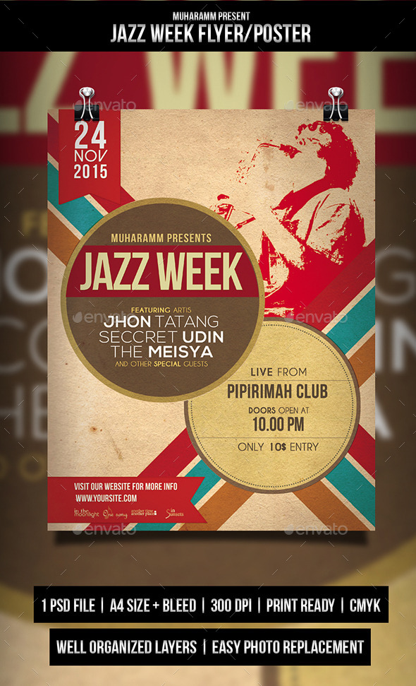 GraphicRiver Jazz Retro Flyer Poster 10771243 GraphicRiver Jazz Retro Flyer Poster 10771243
