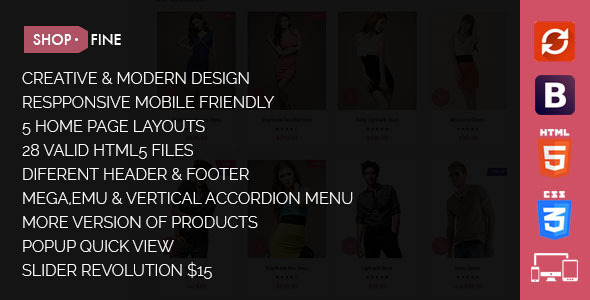 Shopfine - Responsive E-Commerce Template