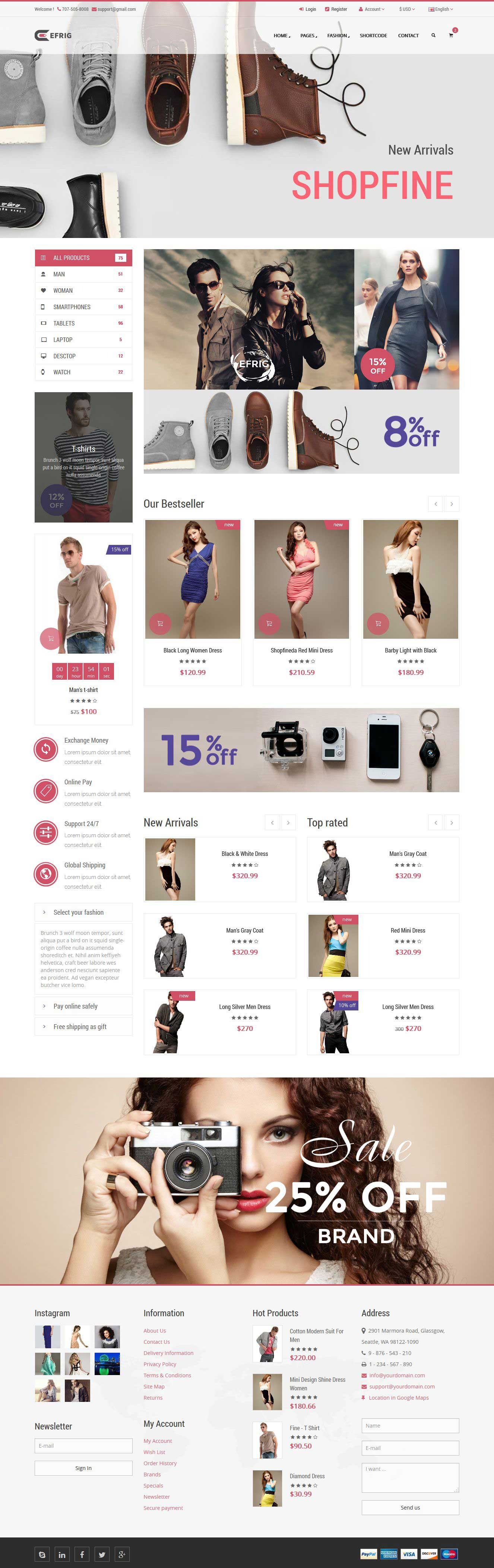 Shopfine - Responsive E-Commerce Template
