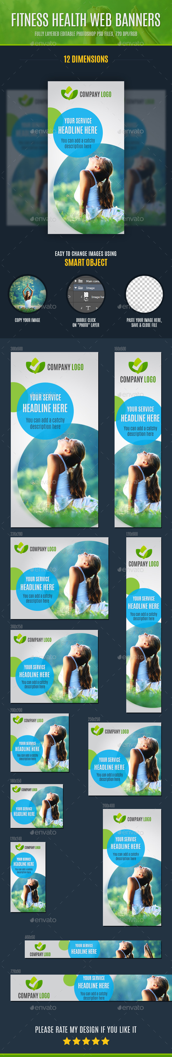 GraphicRiver Fitness Health Web Banners 10832141 GraphicRiver Fitness Health Web Banners 10832141