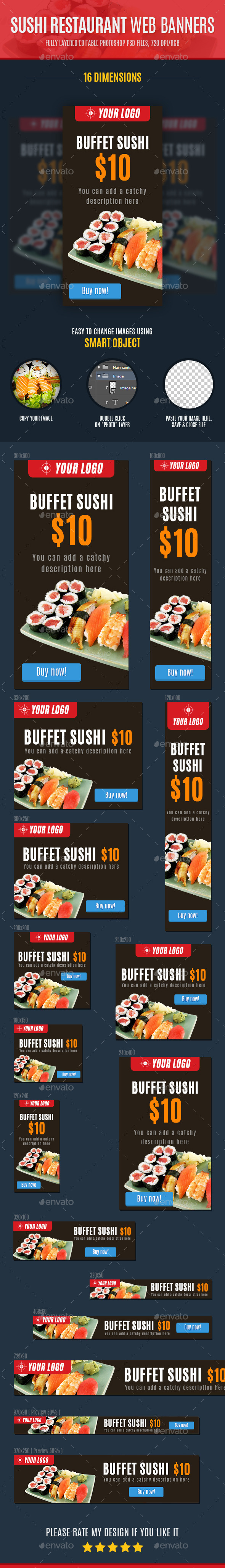 GraphicRiver Sushi Restaurant Web Banners 10832381 GraphicRiver Sushi Restaurant Web Banners 10832381