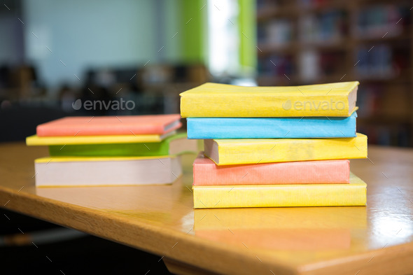 Stack of books in library at the university (Misc) Photo Download