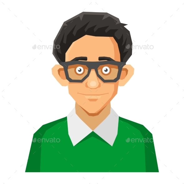 GraphicRiver Cartoon Style Portrait of Nerd with Glasses 10839343 GraphicRiver Cartoon Style Portrait of Nerd with Glasses 10839343