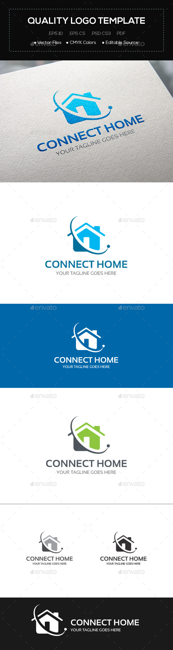 GraphicRiver Connect Home Logo Template 10842569 GraphicRiver Connect Home Logo Template 10842569