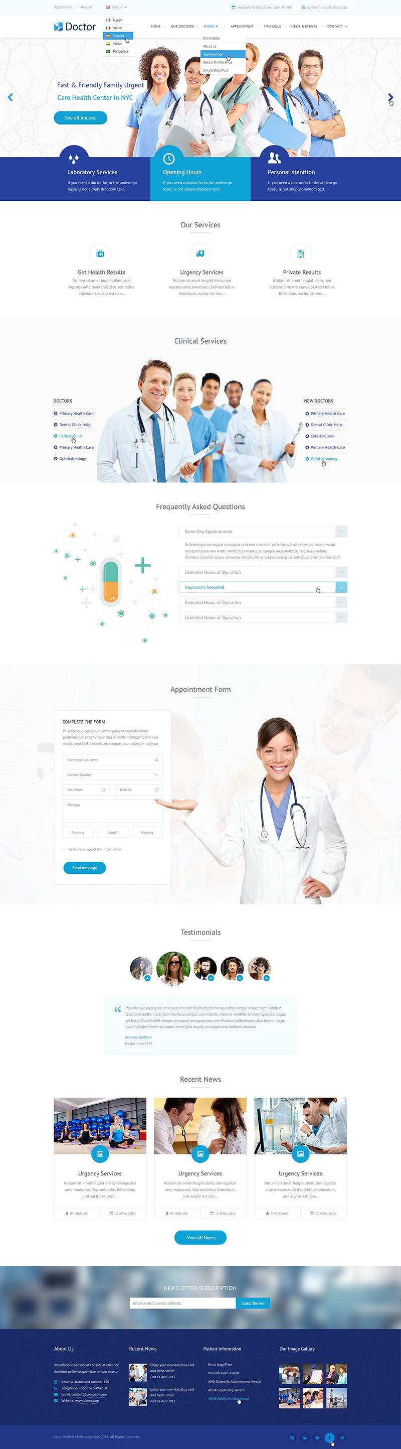 doctor medical home page preview