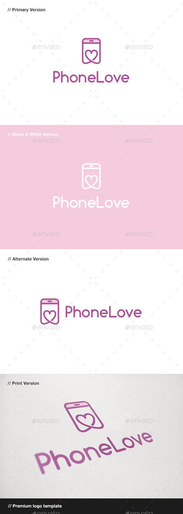 GraphicRiver Phone Love Logo 10849070 GraphicRiver Phone Love Logo 10849070