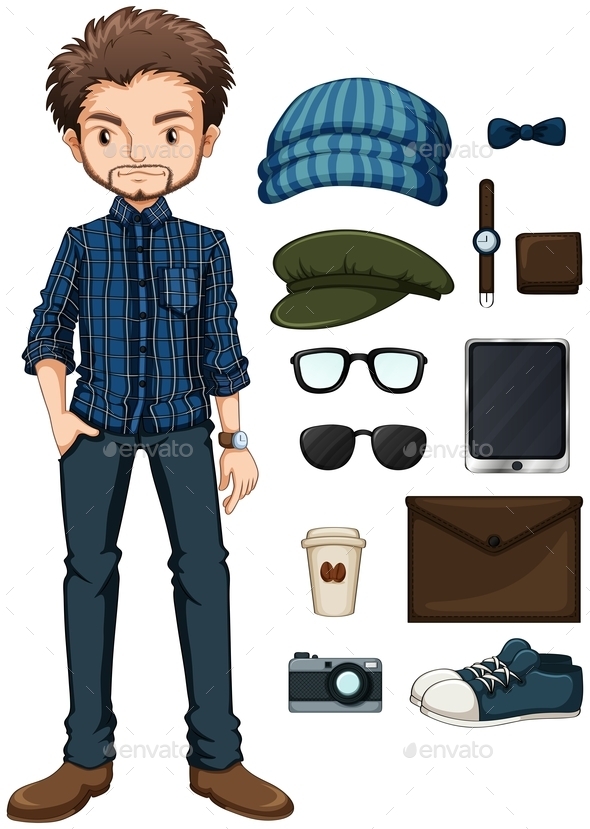 GraphicRiver Hipster Man 10852448 GraphicRiver Hipster Man 10852448