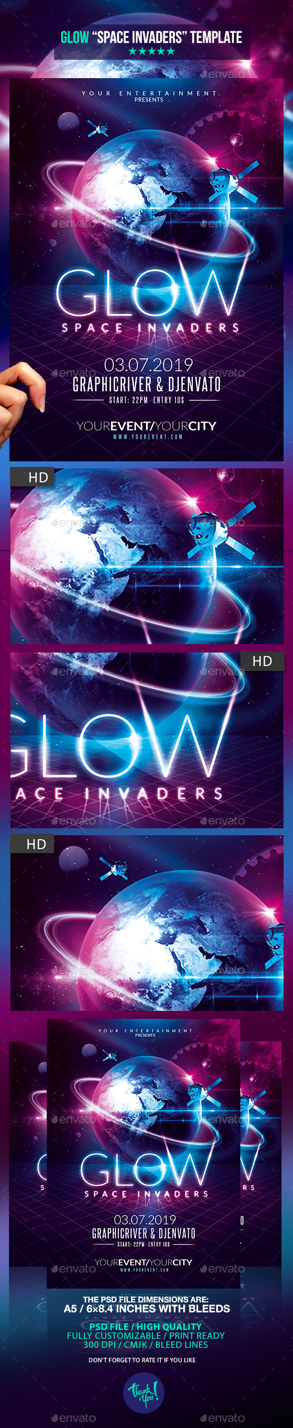 GraphicRiver Glow Party Space Invaders Template 10852804 GraphicRiver Glow Party Space Invaders Template 10852804