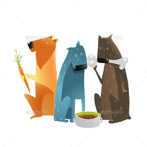 GraphicRiver Dogs Eating Different Types of Food 10852818 GraphicRiver Dogs Eating Different Types of Food 10852818