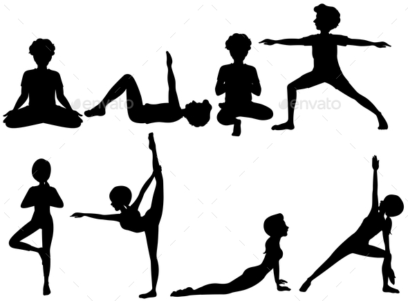 GraphicRiver Yoga Silhouettes 10853207 GraphicRiver Yoga Silhouettes 10853207
