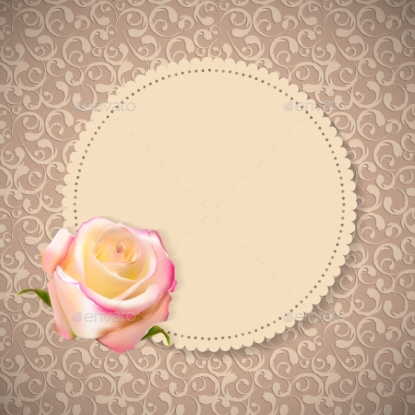 GraphicRiver Floral Card with Rose Flower 10853274 GraphicRiver Floral Card with Rose Flower 10853274
