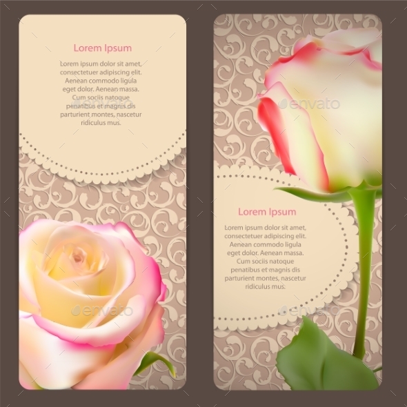 GraphicRiver Floral Cards with Rose Flowers 10853323 GraphicRiver Floral Cards with Rose Flowers 10853323