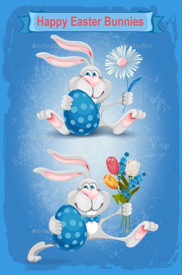 GraphicRiver Happy Easter Bunnies 10853587 GraphicRiver Happy Easter Bunnies 10853587
