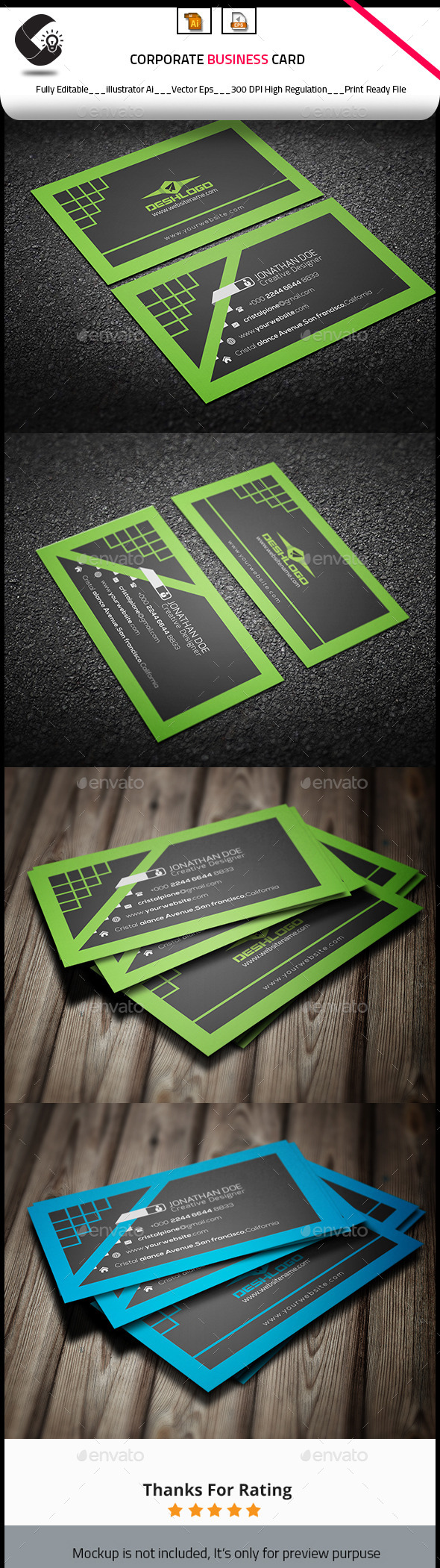 GraphicRiver Flat Business Card 10855366 GraphicRiver Flat Business Card 10855366
